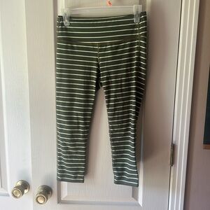 Athleta Green Striped Leggings